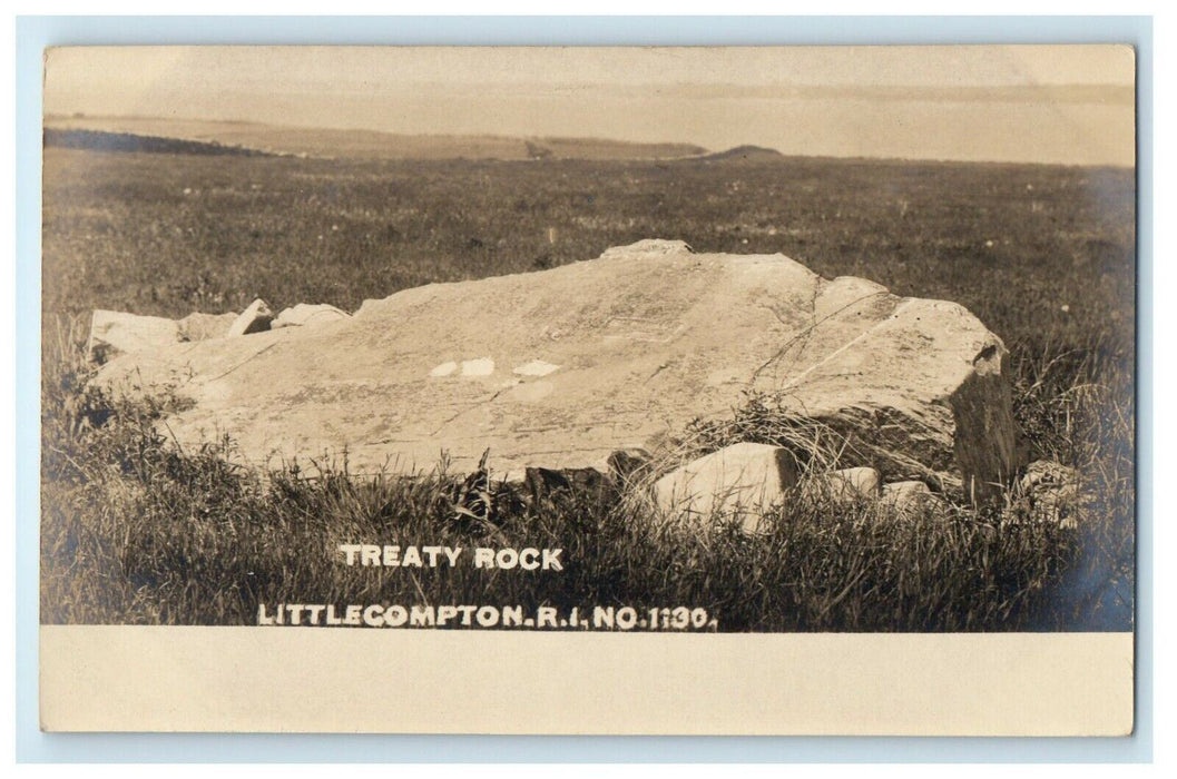 c1905 Treaty Rock Littlecompton Rhode Island RI RPPC Photo Antique Postcard