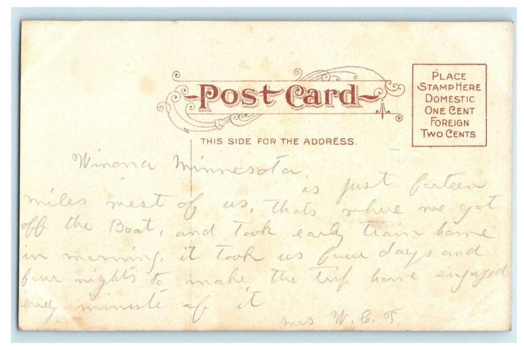 Third Street Winona Minnesota - Interesting Comment - c1910 Antique Postcard