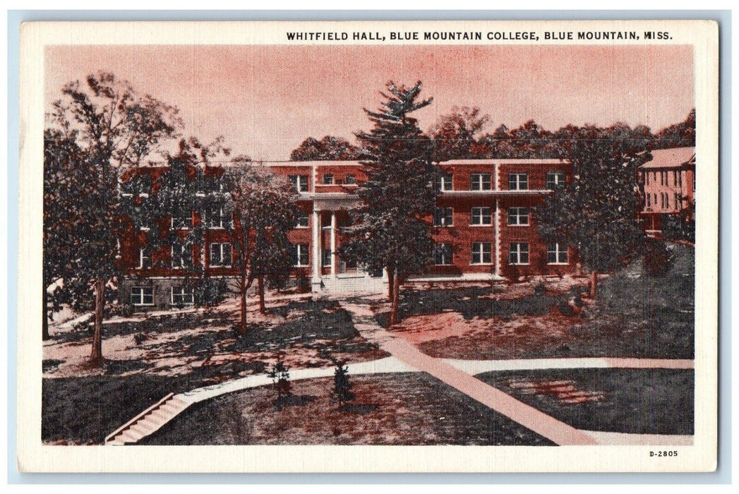 c1930's Blue Mountain MS, Whitefield Hall College Building Campus Postcard