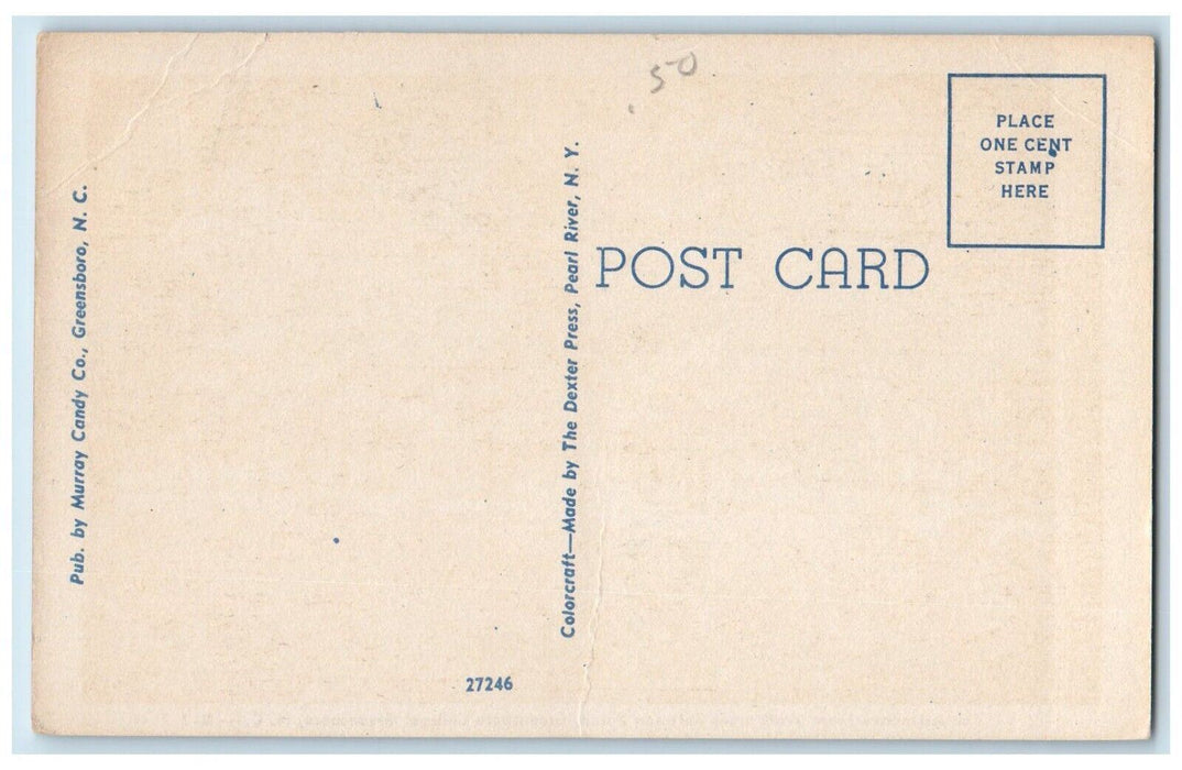 Greensboro NC, Attractive Front Walk Rotunda Porch Greensboro College Postcard