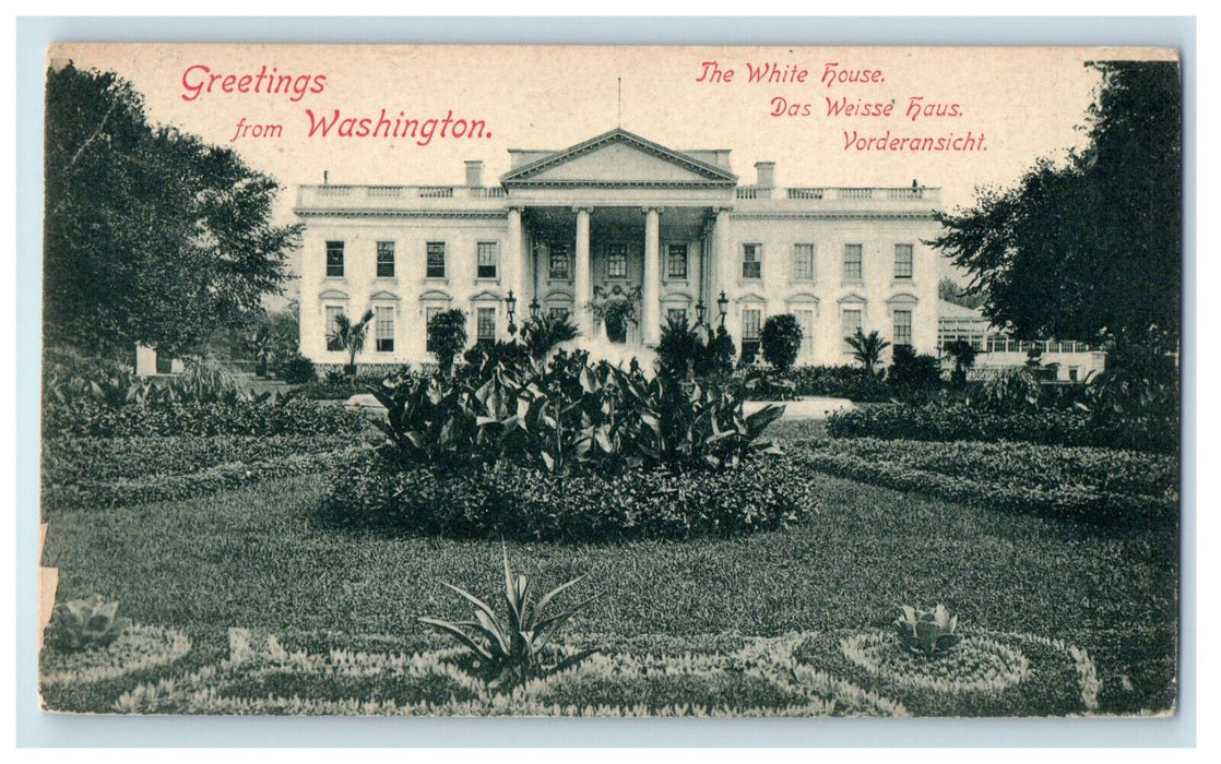 c1900s The White House, Greetings from Washington Unposted Antique PMC Postcard