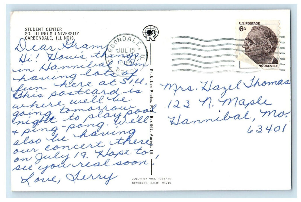1969 Student Center South Illinois University Carbondale IL Vintage Postcard