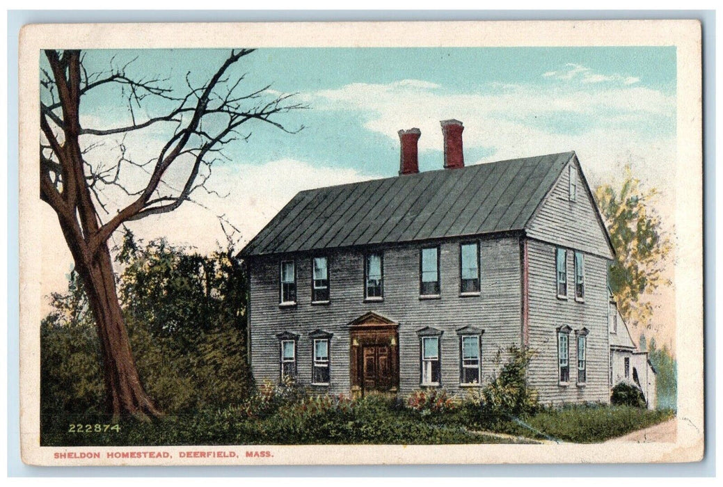 c1930's Sheldon Homestead Deerfield Massachusetts MA Unposted Vintage Postcard