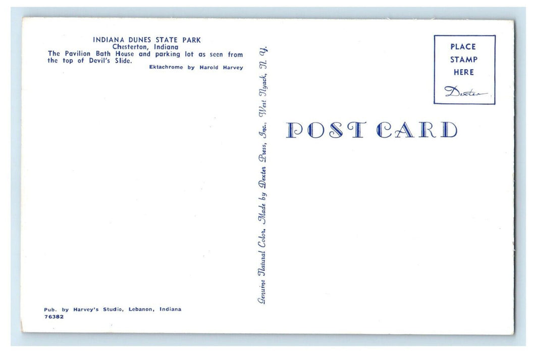 c1950's Indiana Dunes State Park Pavilion Bath House Chesterton IN Postcard