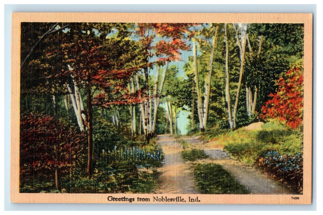 Greetings From Noblesville Indiana IN Unposted Vintage Postcard