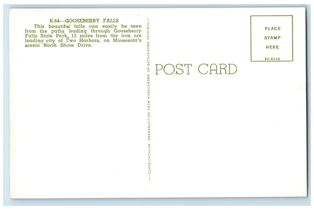 c1950's Gooseberry Falls Gooseberry Falls State Park, Minnesota MN Postcard