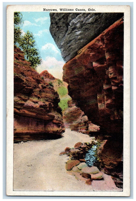 c1920's Narrows, Rocky Walls, Williams Canon Colorado CO Antique Postcard