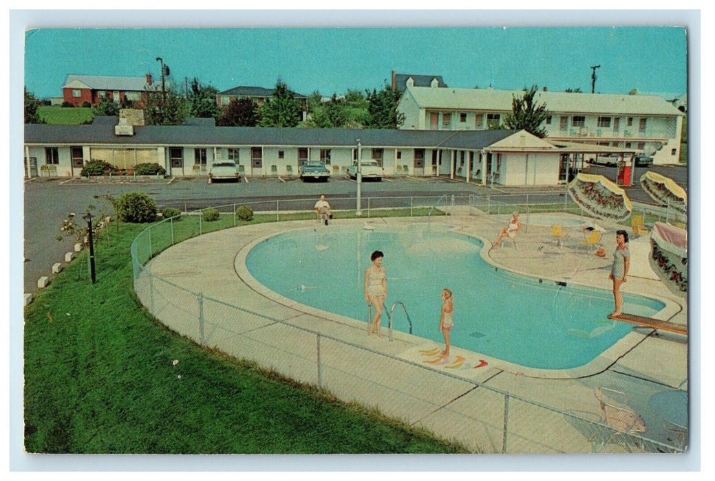 1968 Jefferson Hotel Swimming Pool Warrenton Virginia VA Posted Vintage Postcard