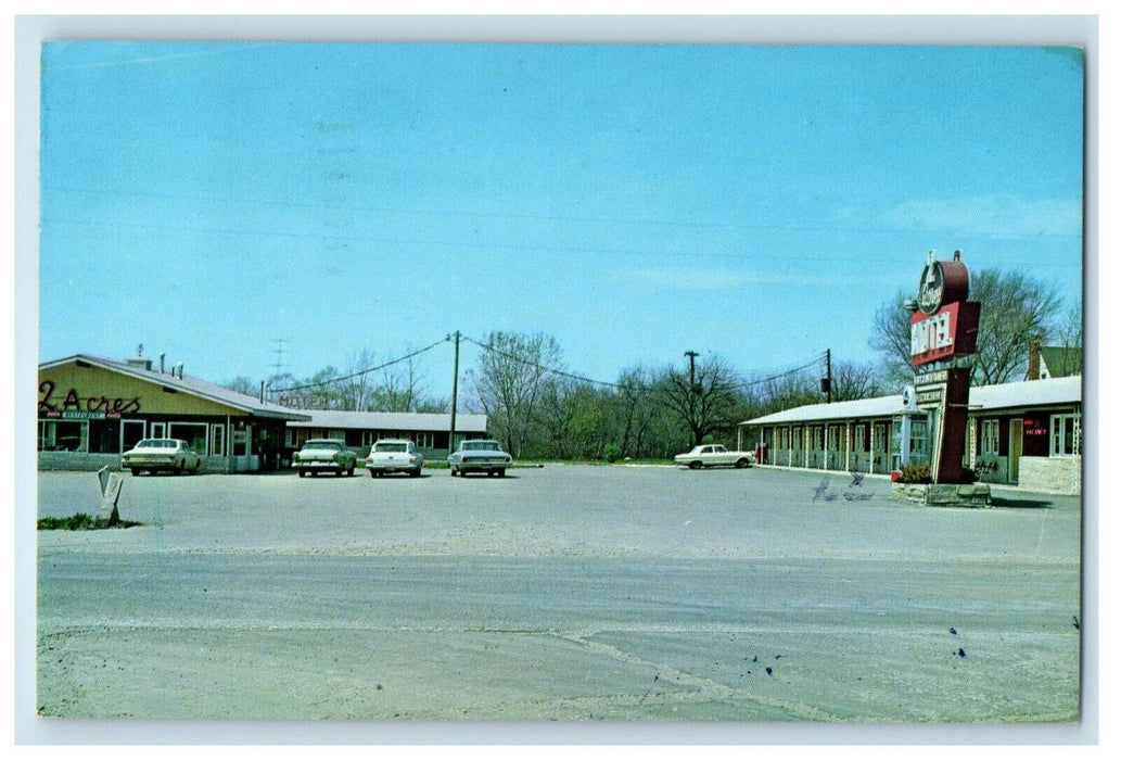 1966 Acres Motel Cars Greenville Illinois IL Posted Vintage Postcard