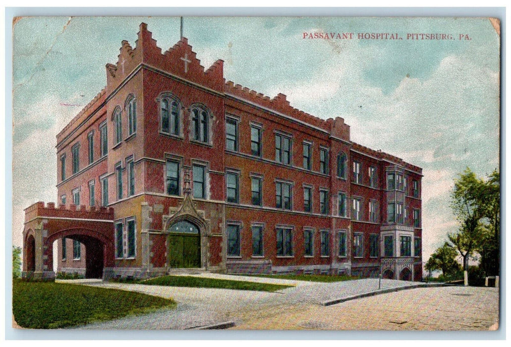 1909 Passavant Hospital Pittsburg Pennsylvania PA Antique Postcard