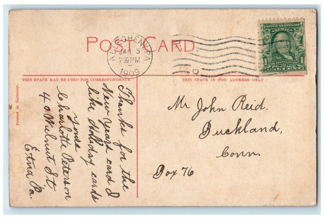 1909 Passavant Hospital Pittsburg Pennsylvania PA Antique Postcard