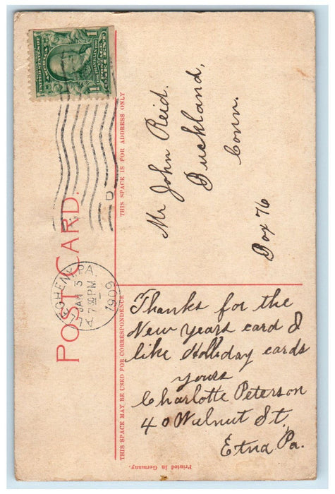 1909 Passavant Hospital Pittsburg Pennsylvania PA Antique Postcard