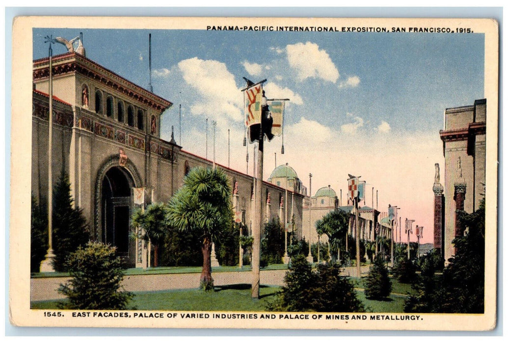 1915 Palace of Varied Industries Pan Pacific International Exposition Postcard
