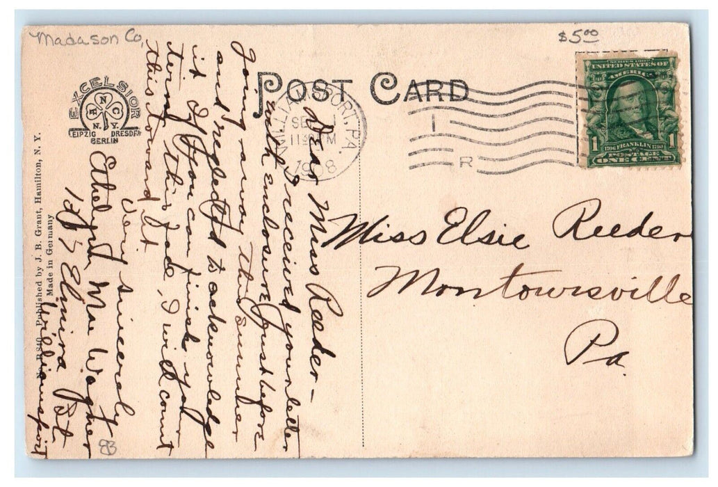 1908 Lebanon Street View Buildings Horse And Wagon Hamilton New York NY Postcard