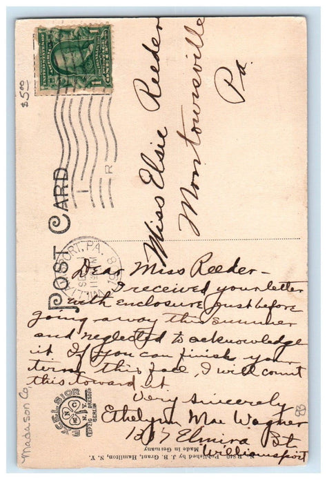 1908 Lebanon Street View Buildings Horse And Wagon Hamilton New York NY Postcard