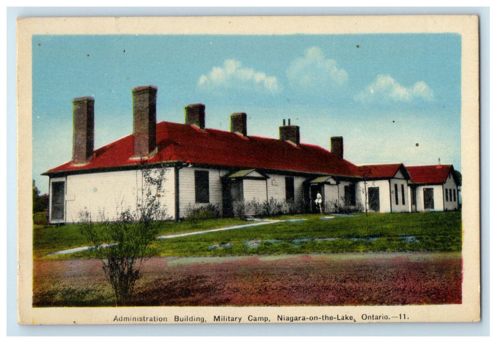 c1940's Administration Building Military Camp Niagara on Lake Canada Postcard