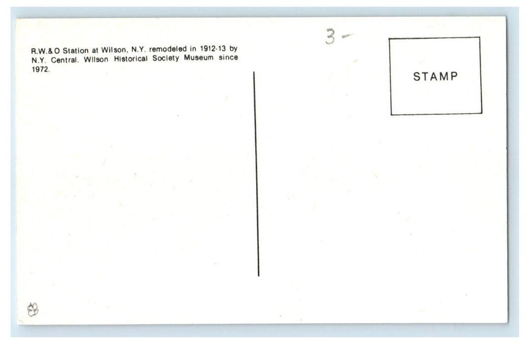R.W. & O. Station Deport Railroad Train Sketch Horse Carriage Wilson NY Postcard