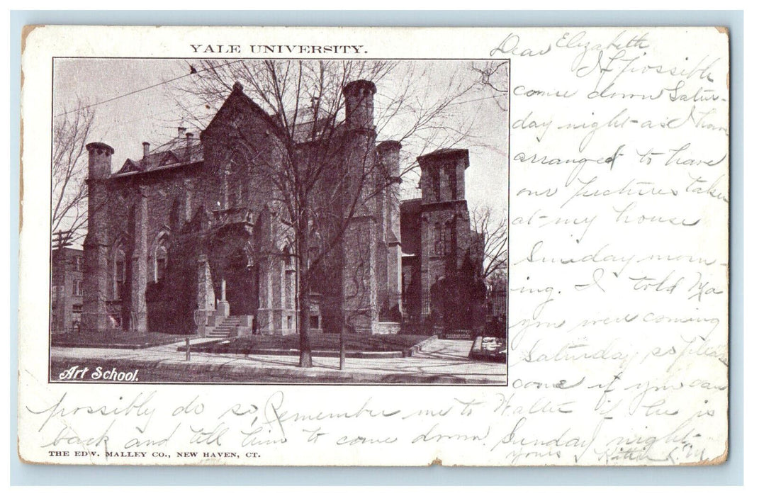1904 Art School Yale University Connecticut CT Posted Antique PMC Postcard