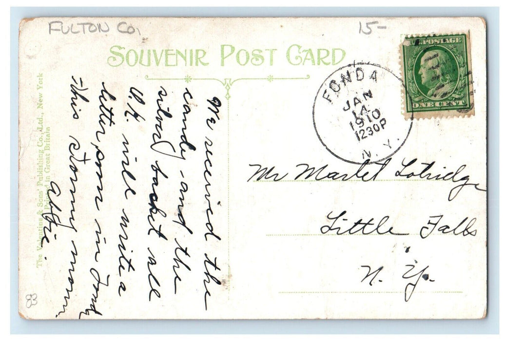 1910 FJ And G. R. R. Train Station Depot Gloversville New York NY Postcard