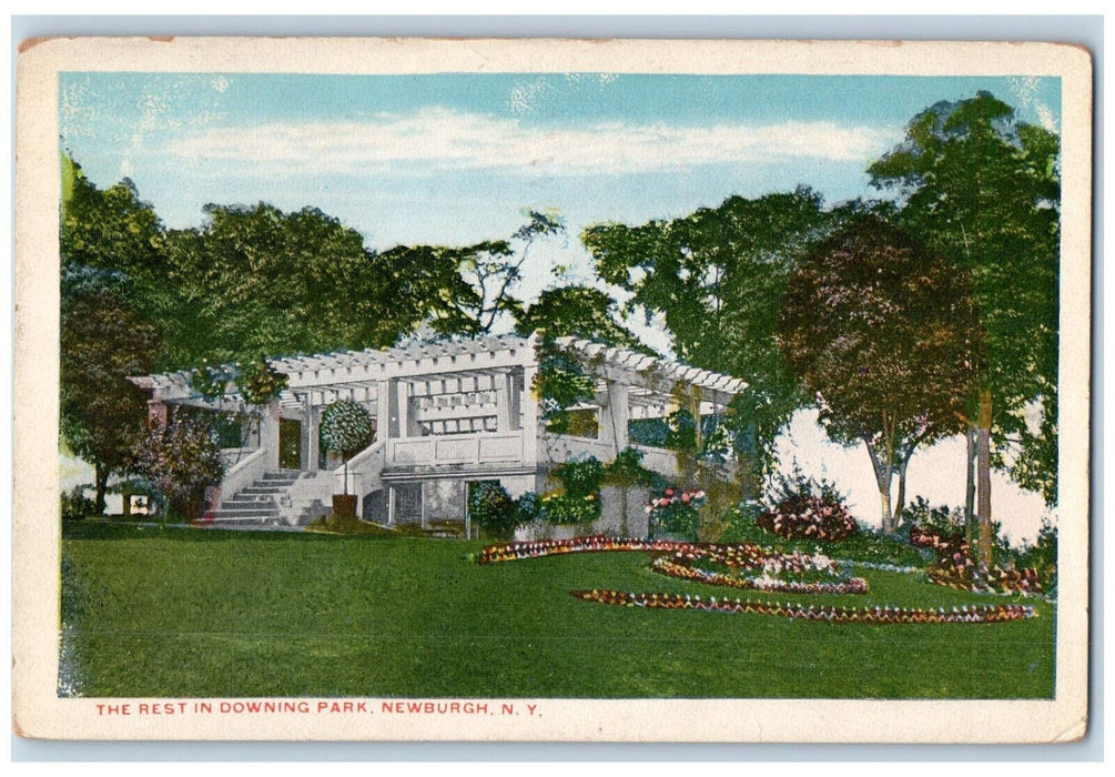 1916 The Rest In Downing Park, Newburgh New York NY Antique Postcard