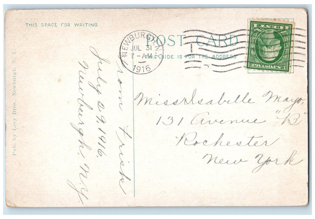 1916 The Rest In Downing Park, Newburgh New York NY Antique Postcard