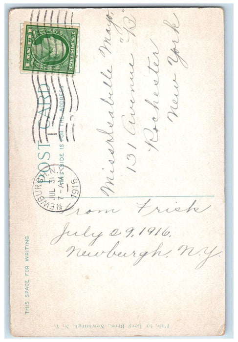 1916 The Rest In Downing Park, Newburgh New York NY Antique Postcard