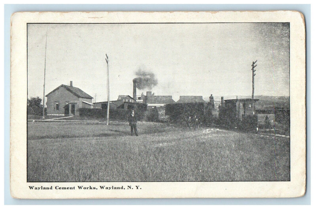 c1910's View Of Wayland Cement Works Wayland New York NY Antique Postcard