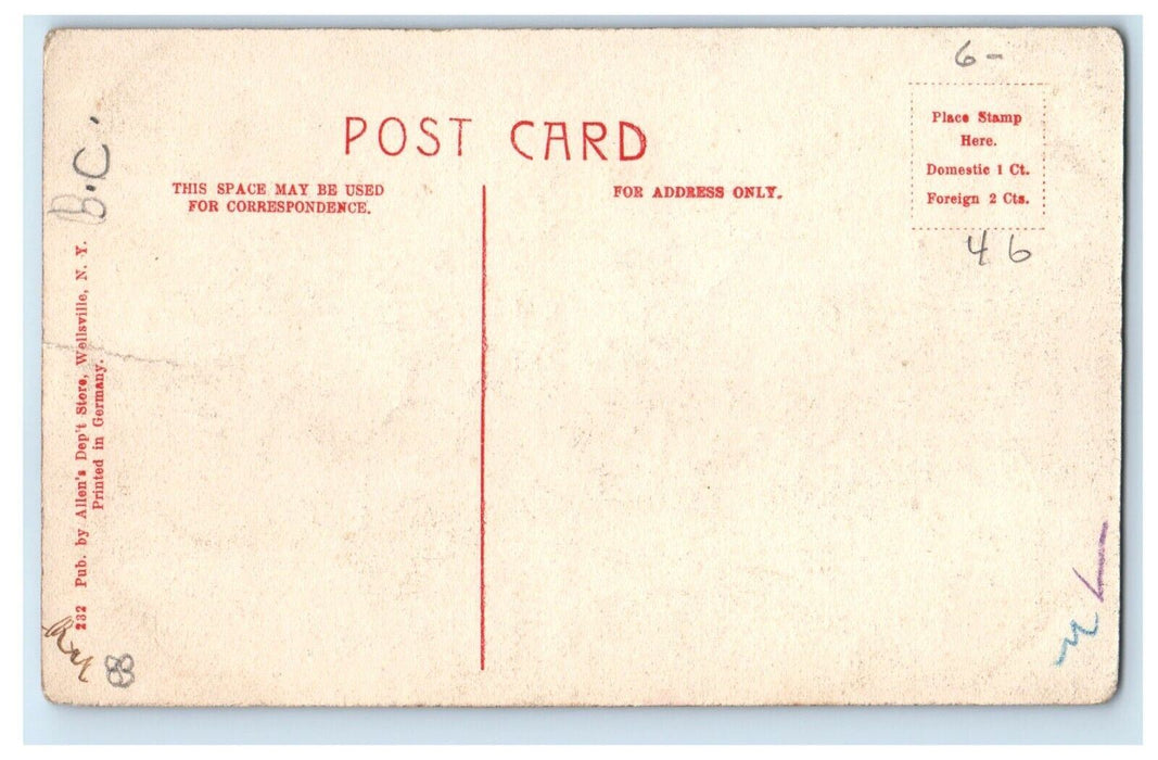 c1910's Residence Of H. J. Coyle House Wellsville New York NY Antique Postcard