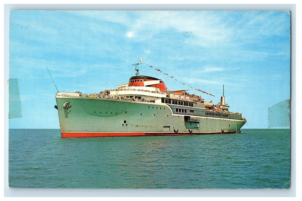 1962 S.S Aquarama Steamer Ship Ocean Liner Cleveland Ohio OH Vintage Postcard