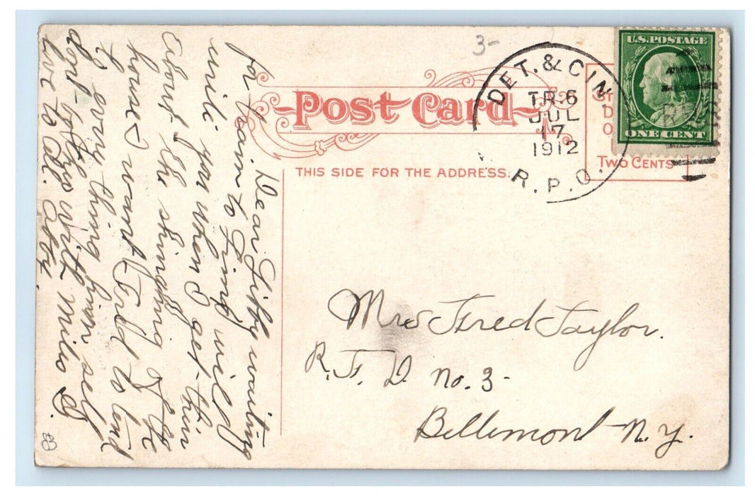 1912 Wellsville Country Club House View Wellsville New York NY Antique Postcard