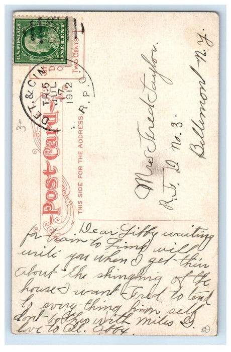 1912 Wellsville Country Club House View Wellsville New York NY Antique Postcard
