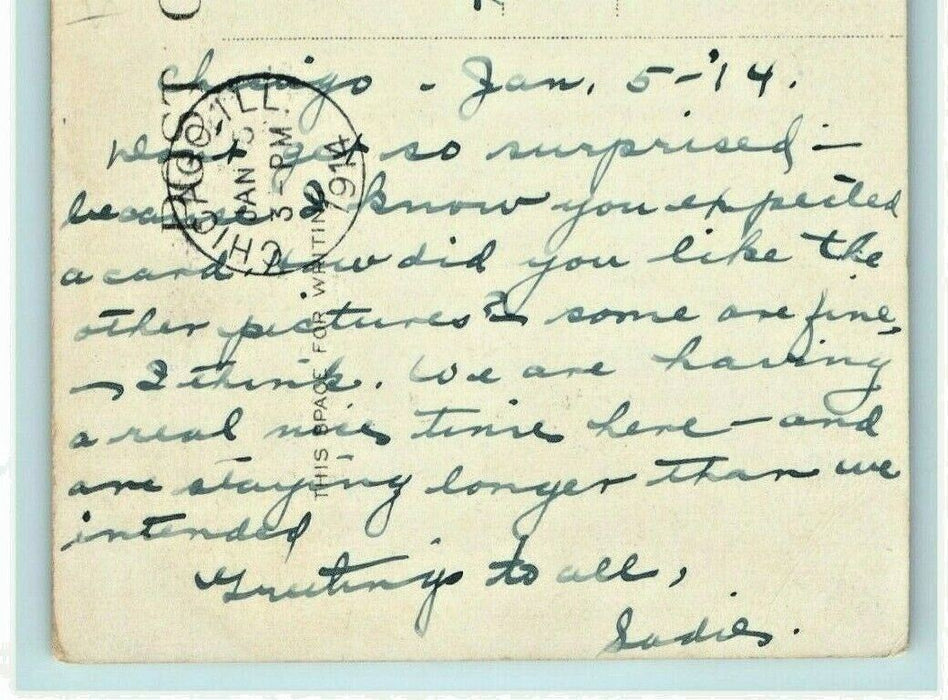 1914 Boating on Lagoon Washington Park Chicago Illinois IL Antique Postcard