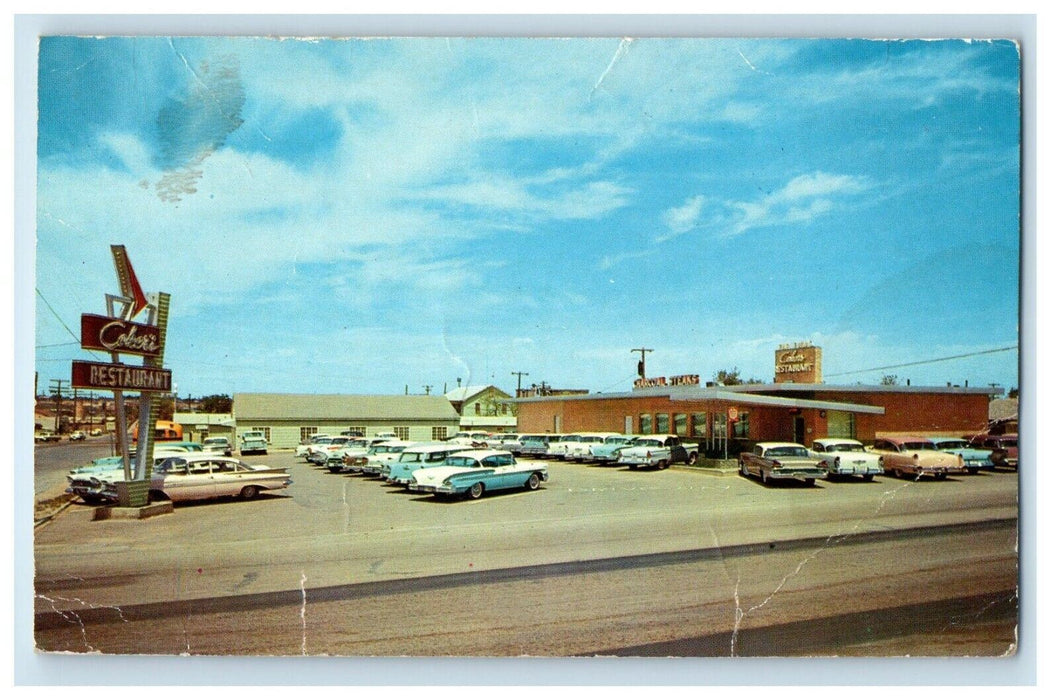 Big Springs Texas TX, Coker's Restaurant Cars Roadside Vintage Postcard