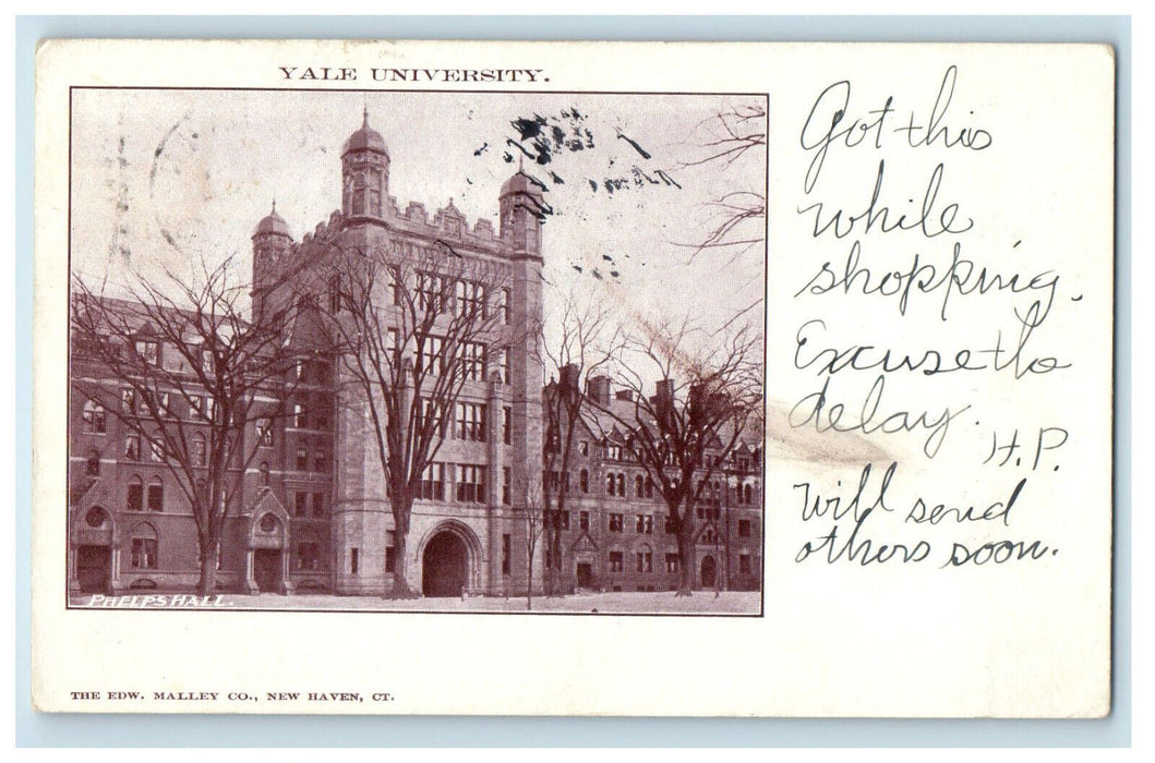 1903 Phelps Hall, Yale University Connecticut CT Posted PMC Postcard