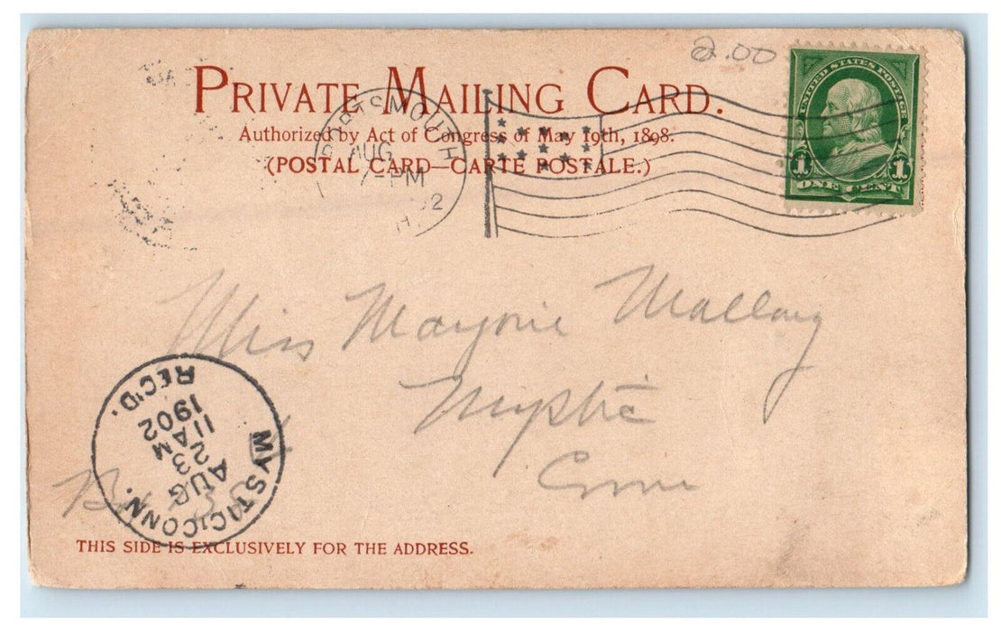 1902 Devil's Pulpit Bald Head Cliff York Maine ME Mystic CT PMC Postcard