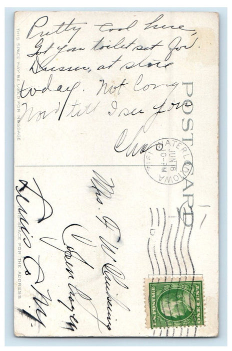 1912 Scene On The Cedar Trees Scene View Waterloo Iowa IA Antique Postcard