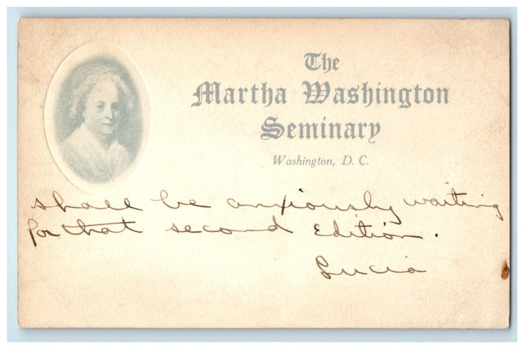 1908 The Martha Washington Seminary Washington DC Posted PMC Postcard
