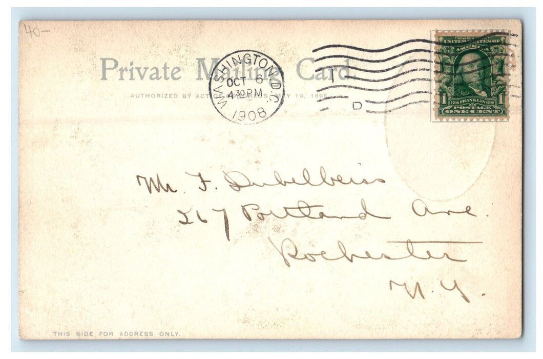 1908 The Martha Washington Seminary Washington DC Posted PMC Postcard