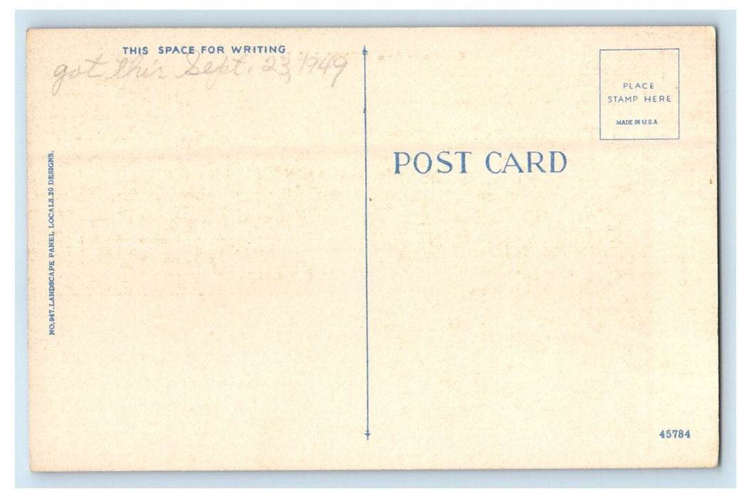 1949 Greetings From Geneva Illinois IL, Curve Road Postcard