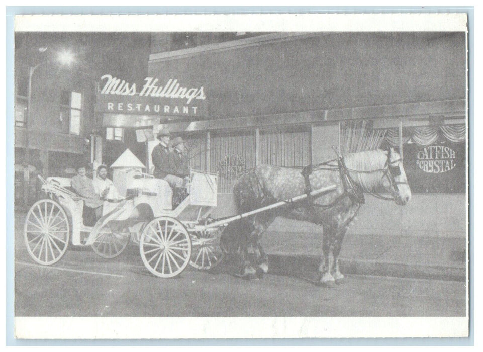 St. Louis MO, Miss Hullings Restaurant Catfish Crystal Advertising Postcard