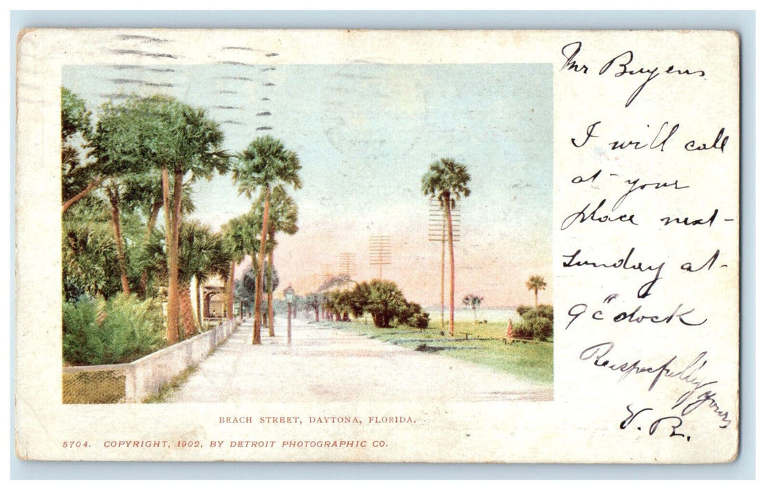 c1904 View of Beach Street, Daytona Florida FL Posted Antique PMC Postcard
