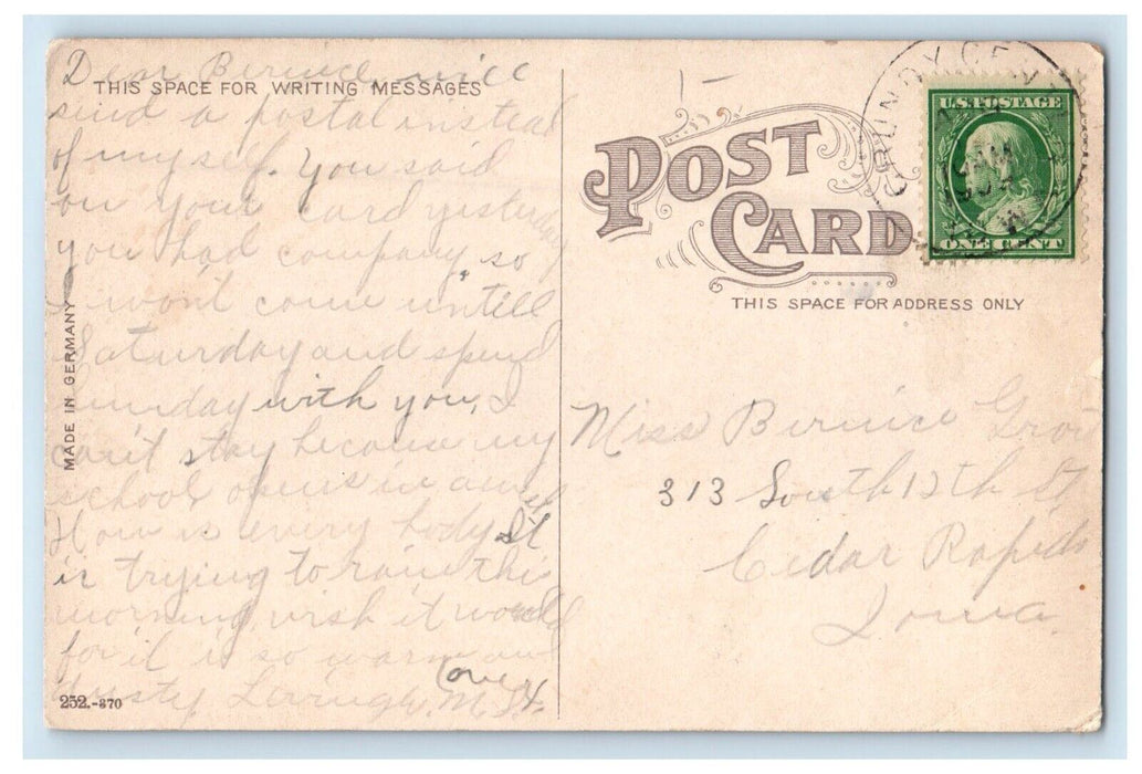 1909 San Souci Hotel And Boat Lively Waterloo Iowa IA Posted Antique Postcard
