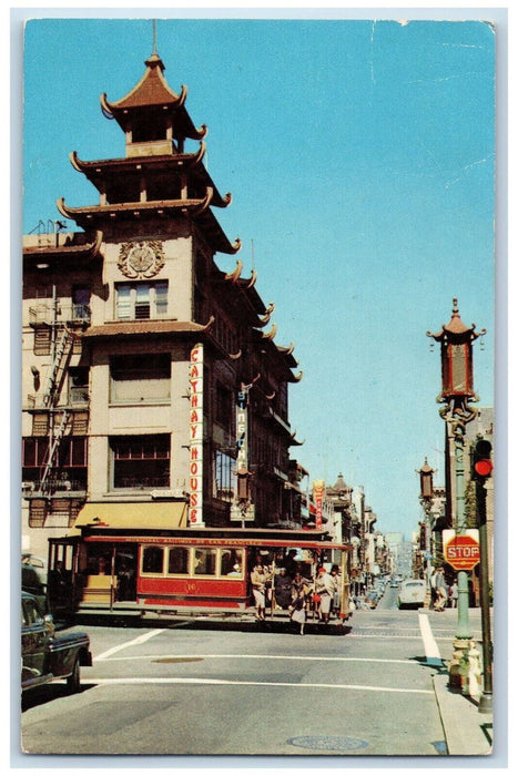 1959 Cathay House Trolley Car, Chinatown San Franciso California CA Postcard