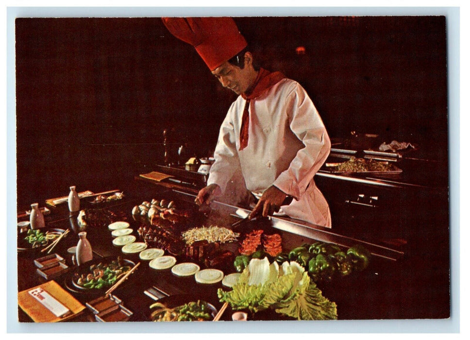 c1970's Kobe Japanese Steak House Chef Honolulu Hawaii HI Advertising Postcard