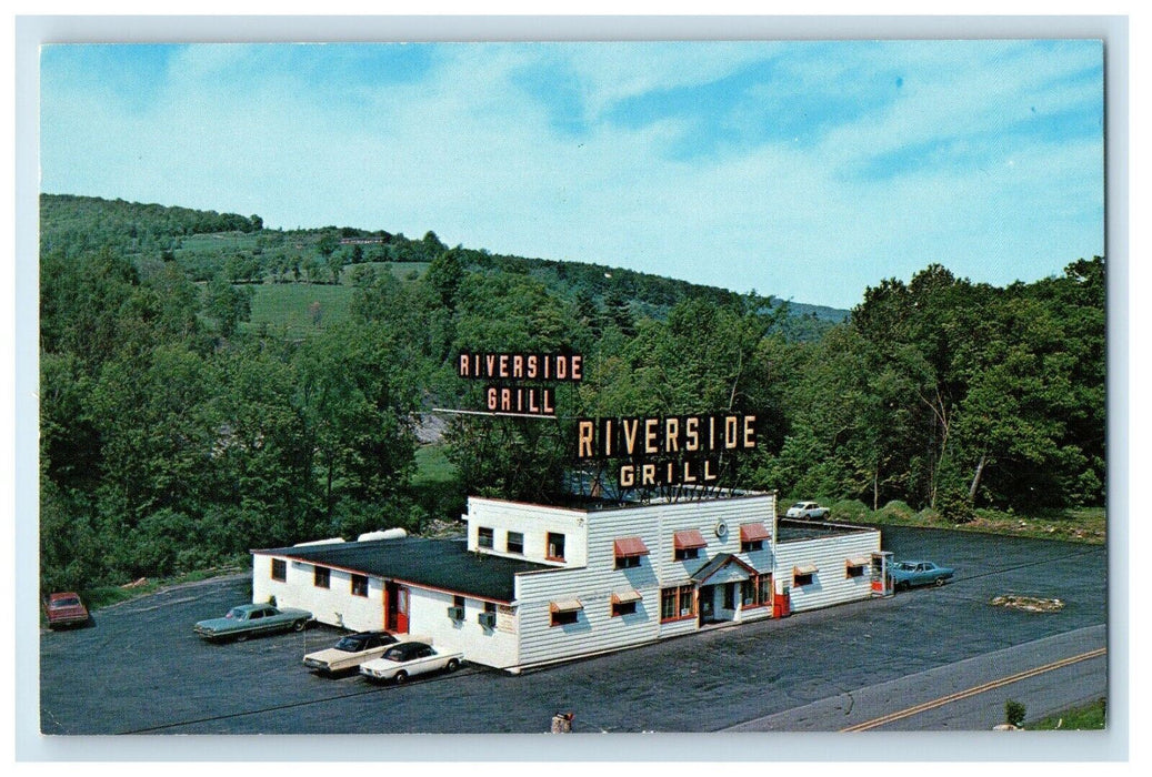 Riverside Grill Cars Lebanon New Hampshire NH Unposted Vintage Postcard