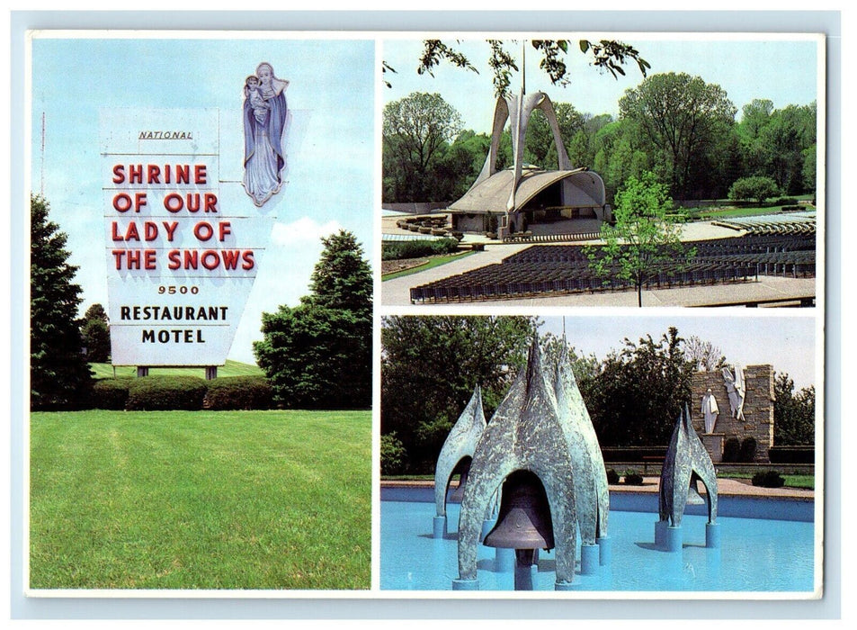1983 National Shrine Of Our Lady Snows Restaurant Hotel Belleville IL Postcard