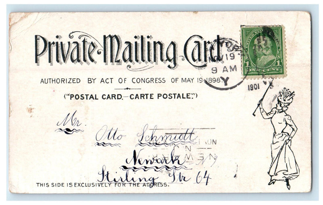 1901 Cocoanut Avenue in Florida FL Posted Antique PMC Postcard