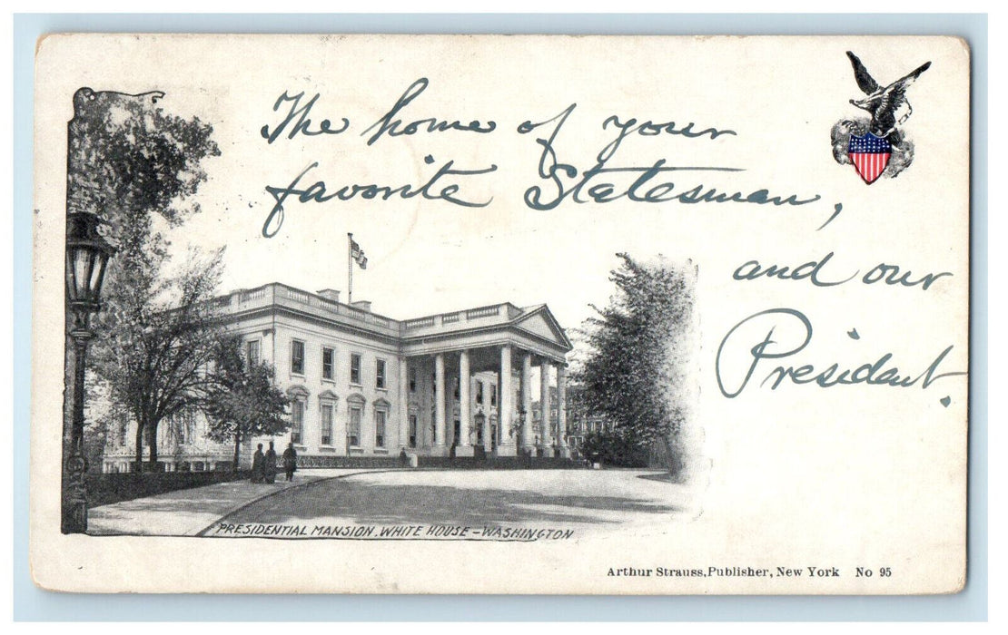 1901 Presidential Mansion, White House, Washington DC Antique Posted Postcard