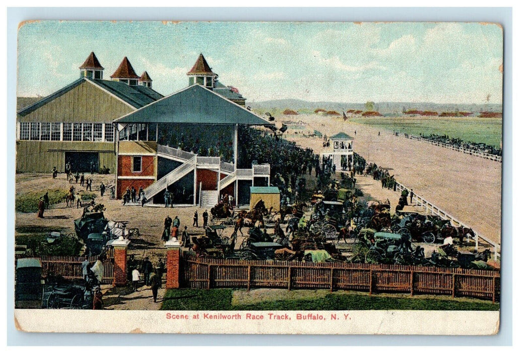 1909 Scene At Kenilworth Race Track Buffalo New York NY Posted Antique Postcard