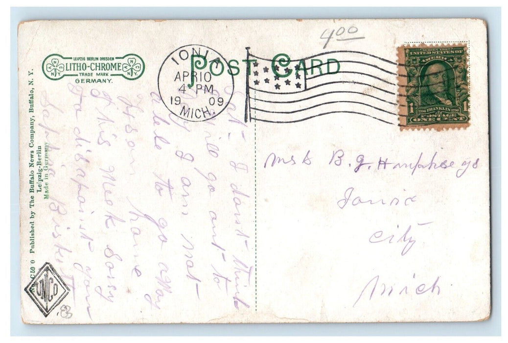 1909 Scene At Kenilworth Race Track Buffalo New York NY Posted Antique Postcard